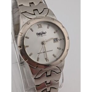 Vintage Massimo Watch Women 27mm Case Silver 6.25" Band- New Battery